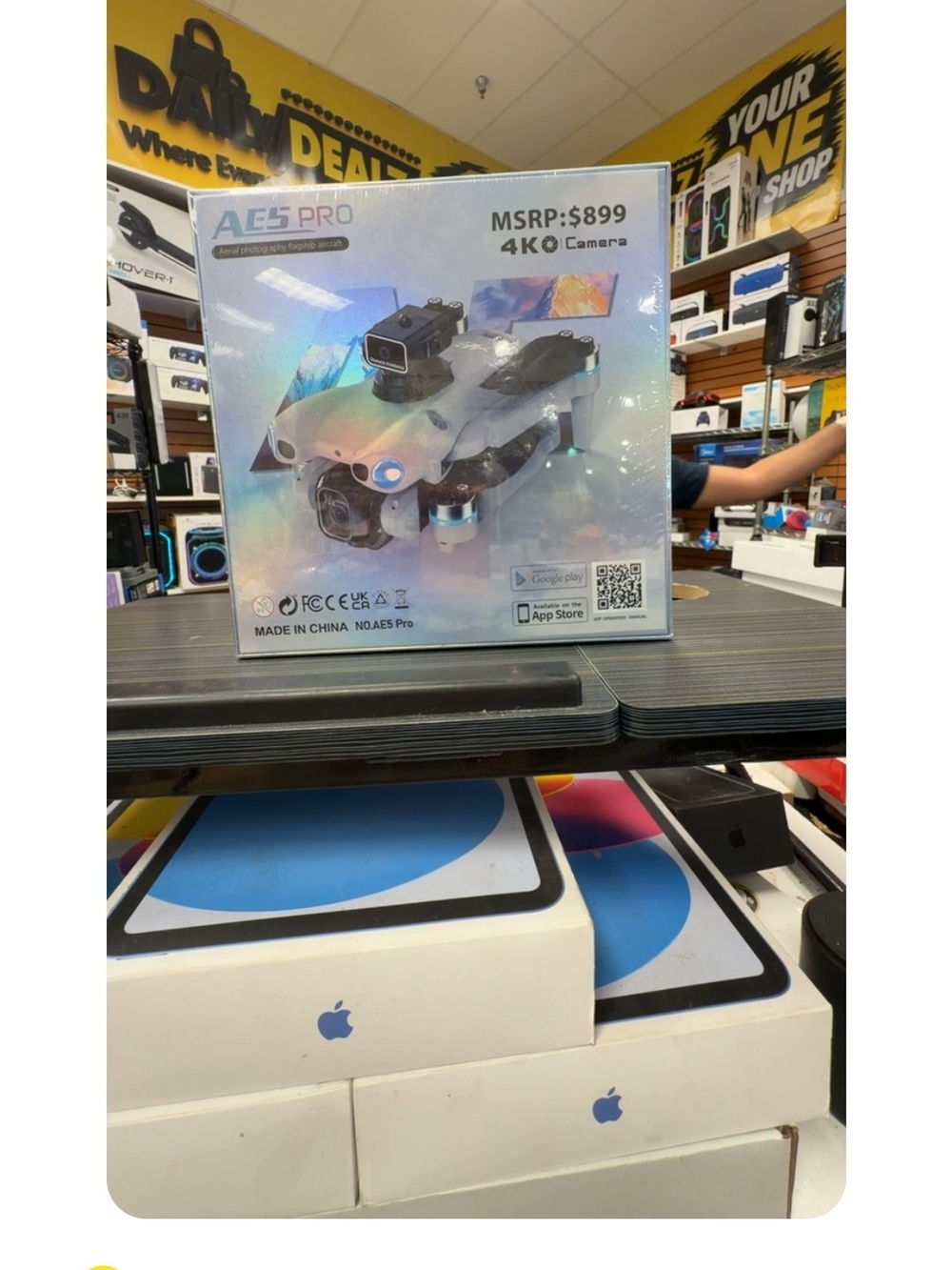AE5 Pro 4K Drone - Iridescent Holographic Finish